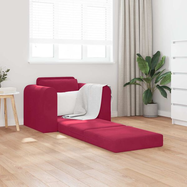 vidaXL Schlafsofa Weinrot 98 x 71 x 83 cm Samt