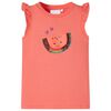 Kinder-T-Shirt mit R&uuml;schen&auml;rmeln Korallenrosa 116