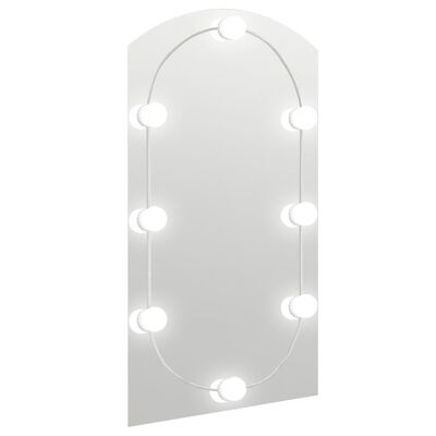 vidaXL Spiegel mit LED-Leuchten 90x45 cm Glas Bogenförmig