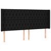 vidaXL Boxspringbett mit Matratze & LED Schwarz 180x200 cm Stoff