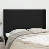 vidaXL Kopfteil mit Ohren Schwarz 147x16x118/128 cm Stoff