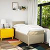 vidaXL Boxspringbett mit Matratze Creme 90x200 cm Stoff