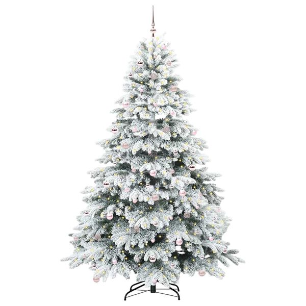 vidaXL K&uuml;nstlicher Weihnachtsbaum mit 300 LEDs Wei&szlig; 240 cm PE und PVC