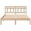vidaXL Bettrahmen Braun 135 x 190 cm Massives Kiefernholz