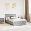 vidaXL Bettrahmen mit Kopfteil Beton Grau 120 x 123 cm Holzwerkstoff