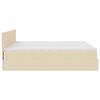 vidaXL Ottoman-Bett mit Matratzen & LEDs Creme 200x200 cm Stoff
