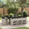 vidaXL Garten Essgruppe mit Kissen 9 pcs Hellgrau Poly-Rattan