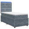 vidaXL LED Boxspringbett mit Matratze Dunkelgrau 80 x 200 cm Samt