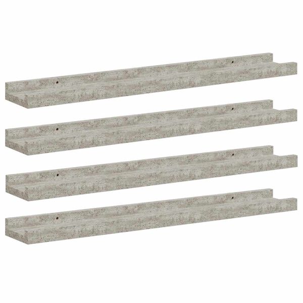 vidaXL Wandregale 4 Stk. Betongrau 60x9x3 cm