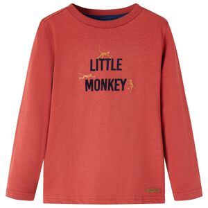 Kinder-Langarmshirt Dunkelrot 92