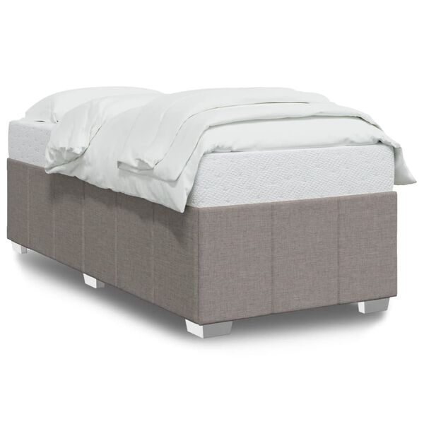 vidaXL Bettgestell ohne Matratze Taupe 90x200 cm Stoff