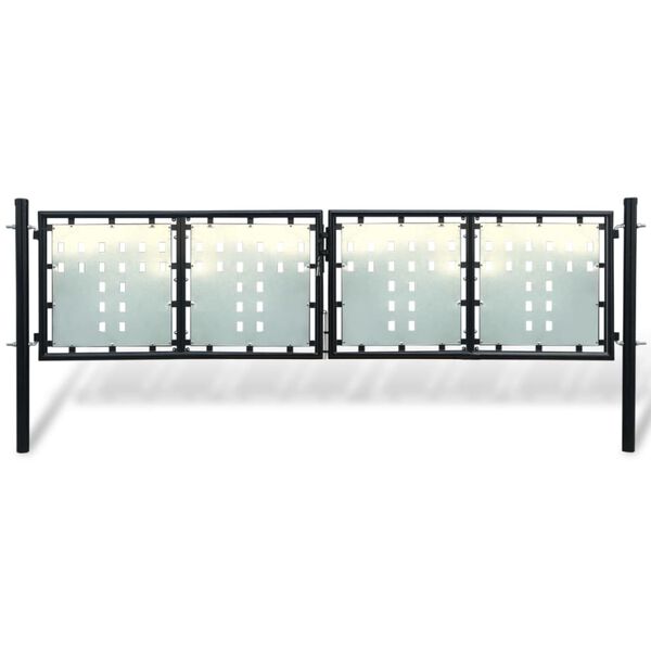 vidaXL Schwarzes Einzeltor f&uuml;r Z&auml;une 300 x 100 cm