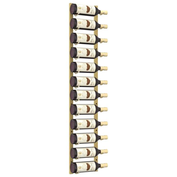 vidaXL Wand-Weinregal f&uuml;r 12 Flaschen Golden Eisen