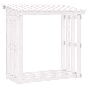 vidaXL Kaminholzregal Wei&szlig; 108x64,5x109 cm Massivholz Kiefer