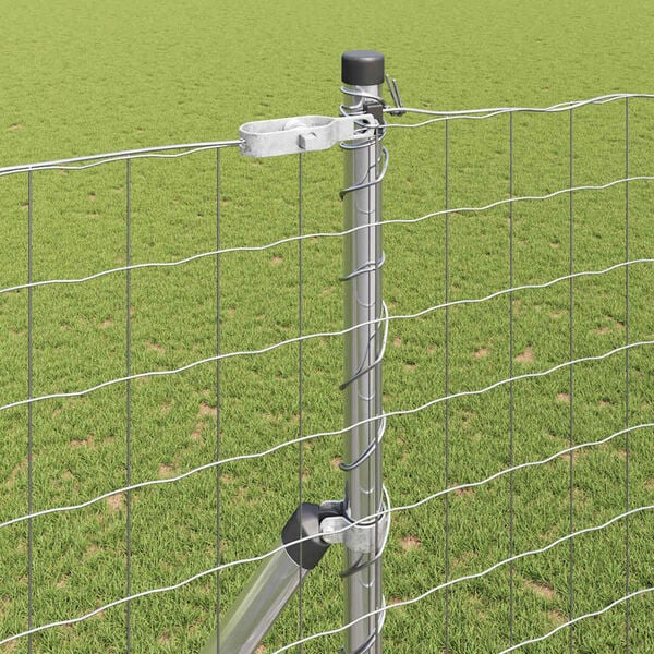 vidaXL Zaun mit Pfosten Silber 1,6 x 10 m Stahl und PVC