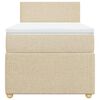vidaXL Boxspringbett mit Matratze Creme 80x200 cm Stoff