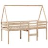 vidaXL Hochbett mit Dach 75x190 cm Massivholz Kiefer
