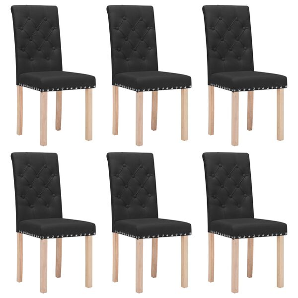 vidaXL Esszimmerst&uuml;hle 6 Stk. Schwarz Stoff