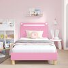 vidaXL Kinderbettgestell mit Kopfteil Rosa 80 x 200 cm Stoff