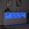 vidaXL Sideboard mit LED-Leuchten Wei&szlig; 202x37x100 cm