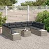 vidaXL Gartensofa-set mit Kissen 10 pcs Hellgrau Poly-Rattan