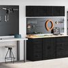 vidaXL Garagenschr&auml;nke 2 Stk. Schwarz Holzwerkstoff