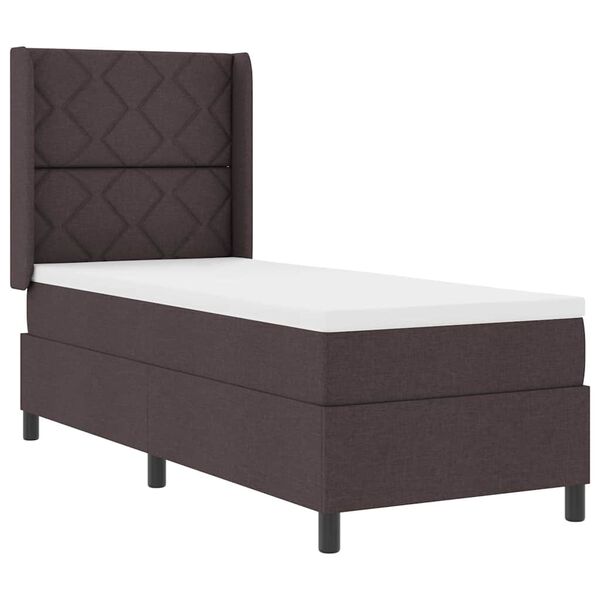 vidaXL Boxspringbett mit Matratze Dunkelbraun 80 x 200 cm Stoff