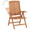 vidaXL Verstellbare Gartenst&uuml;hle mit Auflagen 4 Stk. Massivholz Teak
