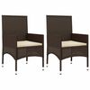 vidaXL 4-tlg. Garten-Lounge-Set mit Kissen Braun Poly Rattan