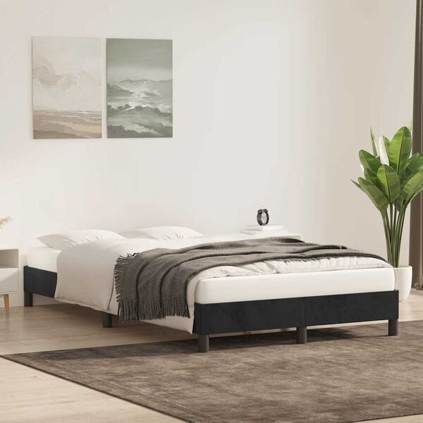vidaXL Bettgestell ohne Matratze Schwarz 120x220 cm Samt