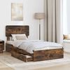 vidaXL Aufbewahrungsbett Ger&auml;ucherte Eiche 90 x 190 cm Holzwerkstoff