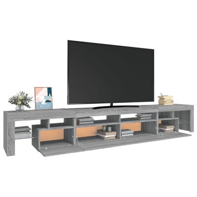 vidaXL TV-Schrank mit LED-Leuchten Grau Sonoma 260x36,5x40 cm