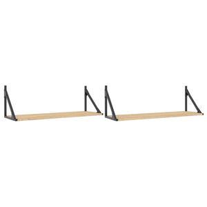 vidaXL Wandregale 2 Stk. Sonoma-Eiche 80 x 25 x 25,5 cm Holzwerkstoff