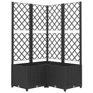 vidaXL Pflanzk&uuml;bel mit Spalier Schwarz 80x80x136 cm PP