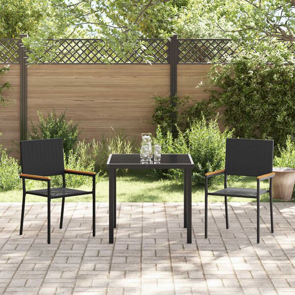 vidaXL Garten Stapelstühle 2 pcs Schwarz und Braun
