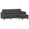 vidaXL 3-Sitzer-Sofa mit Hocker Grau 180 cm Kunstleder