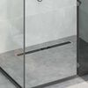 vidaXL Duschabfluss mit Glash&uuml;lle und 360&deg; Siphon Schwarz 80 cm