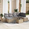 vidaXL Gartensofa-set mit Kissen 7 pcs Beige und Grau Poly-Rattan