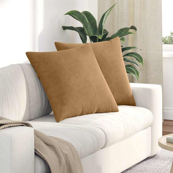 vidaXL Sofakissen 2 St&uuml;ck Braun 60 x 60 cm Cordstoff