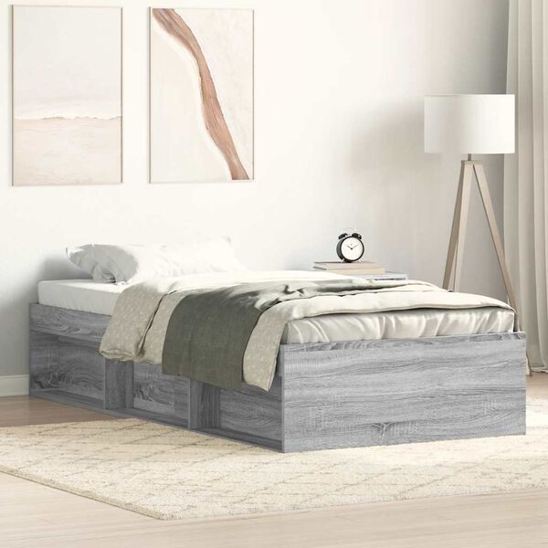 vidaXL Bettgestell Grau Sonoma 90x200 cm