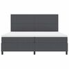 vidaXL Boxspringbett Dunkelgrau und Wei&szlig; 200 x 200 cm Cordstoff