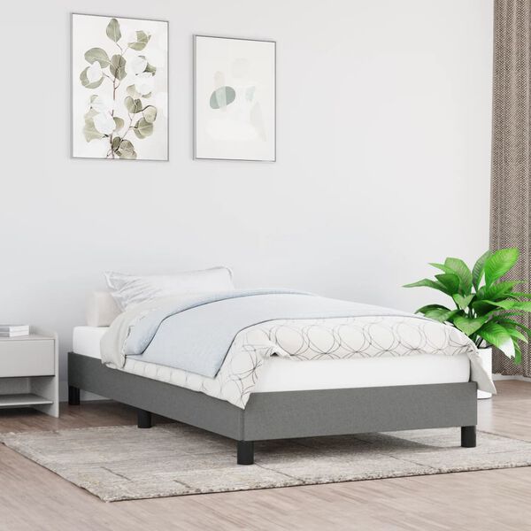 vidaXL Bettgestell ohne Matratze Dunkelgrau 100x200 cm Stoff