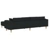 vidaXL Sofa mit Kissen 3 pcs Schwarz Stoff