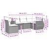 vidaXL 5-tlg. Garten-Sofagarnitur mit Kissen Hellgrau Poly Rattan