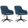 vidaXL Esszimmerst&uuml;hle 2 Stk. Drehbar Blau Samt