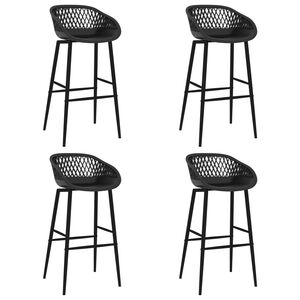 vidaXL Barhocker 4 Stk. Schwarz