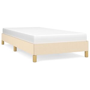 vidaXL Bettgestell ohne Matratze Creme 100x200 cm Stoff