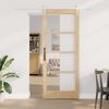 vidaXL Schiebet&uuml;r Natur 86 x 211 cm Massivholz Kiefer und Glas