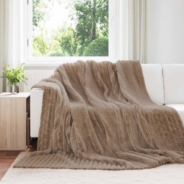 vidaXL &Uuml;berwurfdecke Kamel 270 x 240 cm Fleece