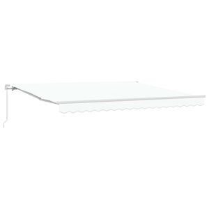 vidaXL Ausziehbare Markise Wei&szlig; 400 x 300 cm Polyester und Aluminium